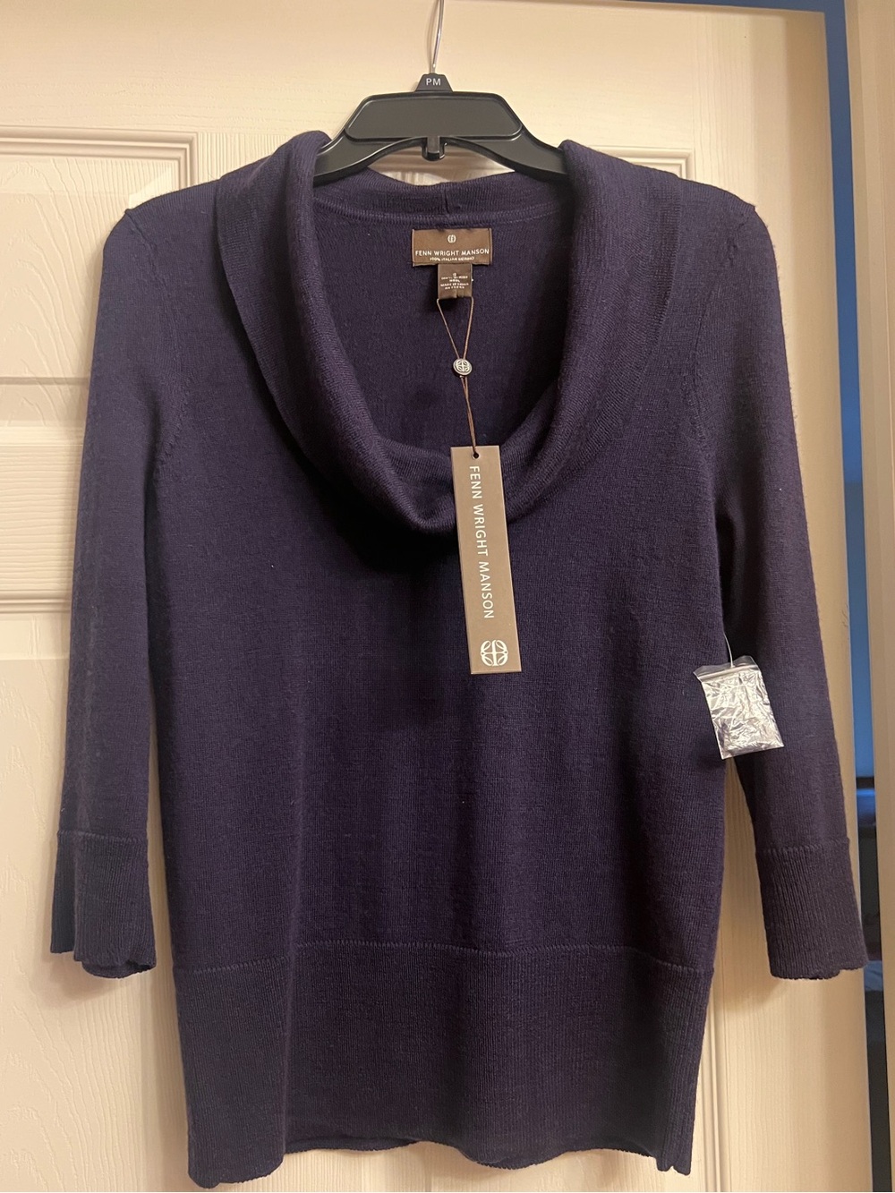 Fenn Wright Manson Deep Navy Cowl-Neck Sweater